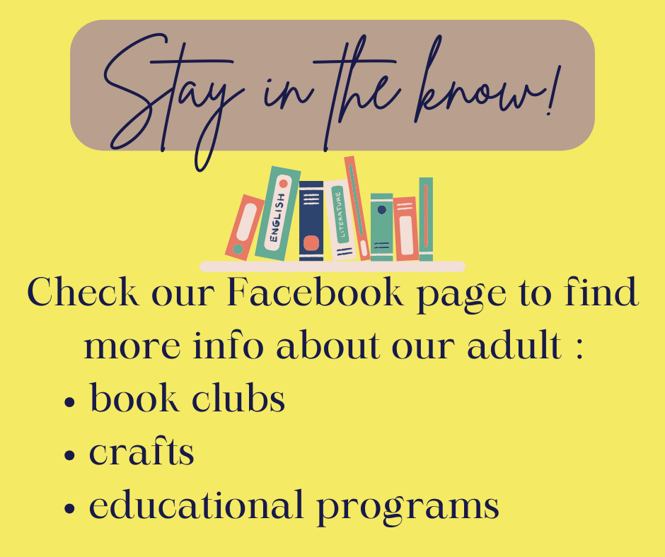 Follow us on Facebook to stay up to date on programs